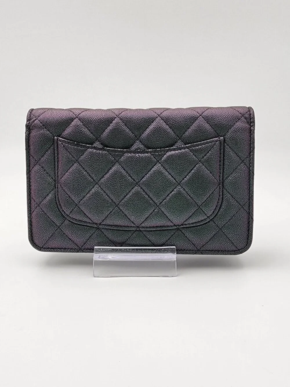 Chanel Iridescent Green Caviar Wallet on Chain WOC